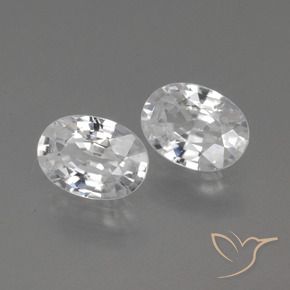 Gemas de Circón Blanco natural de 2.27 ct, Ovalada, VVS-VS