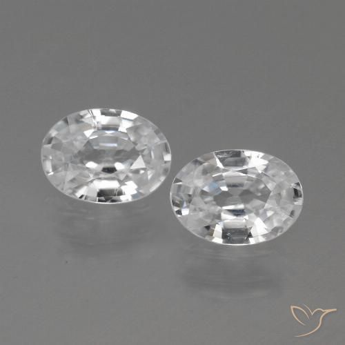 2.16ctw Natural Blanco Circón, Ovalada, VVS