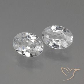 Gemas de Circón Blanco natural de 2.16 ct, Ovalada, VVS