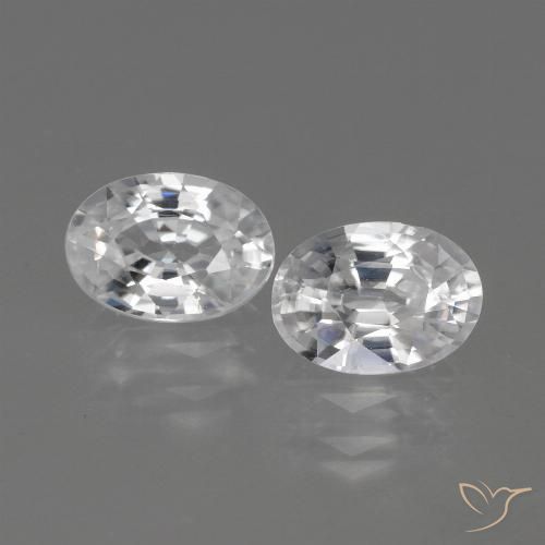 2.35ctw Natural Blanco Circón, Ovalada, VVS