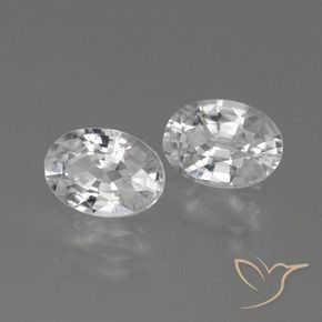 Gemas de Circón Blanco natural de 2.35 ct, Ovalada, VVS