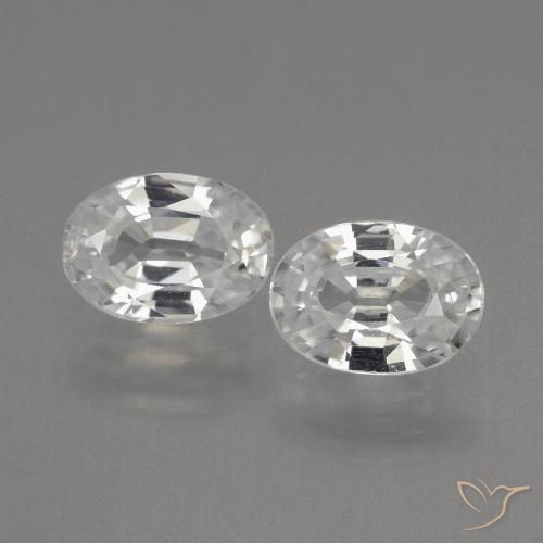 2.44ctw Natural Blanco Circón, Ovalada, VVS