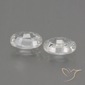 Gemas de Circón Blanco natural de 2.44 ct, Ovalada, VVS