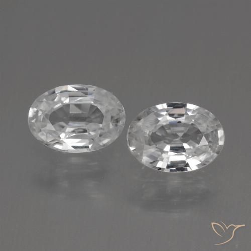 2.21ctw Natural Blanco claro Circón, Ovalada, VVS-VS