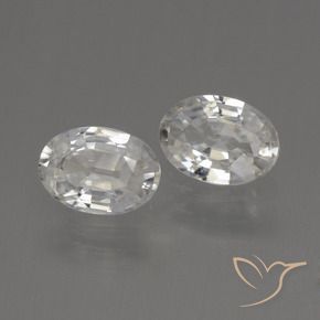 Gemas de Circón Blanco claro natural de 2.21 ct, Ovalada, VVS-VS
