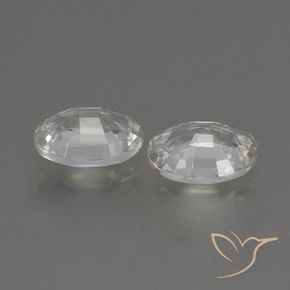 Gemas de Circón Blanco claro natural de 2.21 ct, Ovalada, VVS-VS