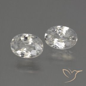 Gemas de Circón Blanco cálido natural de 2.30 ct, Ovalada, VVS-VS