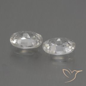 Gemas de Circón Blanco cálido natural de 2.30 ct, Ovalada, VVS-VS