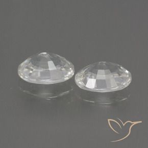Gemas de Circón Blanco natural de 2.50 ct, Ovalada, VVS