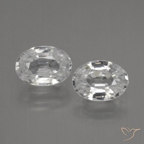 2.36ctw Natural Blanco Circón, Ovalada, VVS