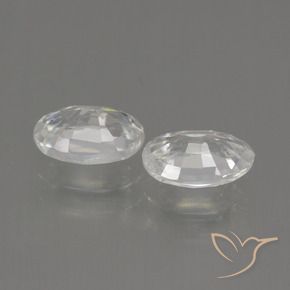 Gemas de Circón Blanco natural de 2.36 ct, Ovalada, VVS
