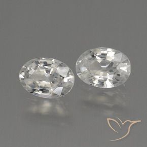 Gemas de Circón Blanco cálido natural de 2.18 ct, Ovalada, VVS-VS