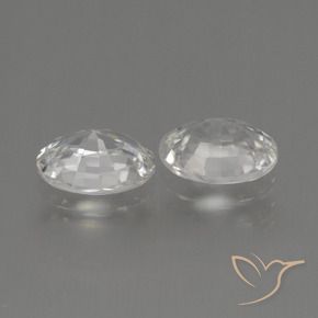 Gemas de Circón Blanco cálido natural de 2.18 ct, Ovalada, VVS-VS
