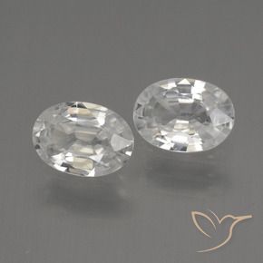 Gemas de Circón Blanco natural de 2.09 ct, Ovalada, VVS-VS