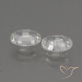 Gemas de Circón Blanco natural de 2.09 ct, Ovalada, VVS-VS