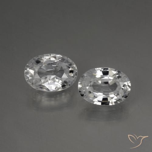 2.56ctw Natural Blanco Circón, Ovalada, VVS-VS