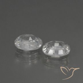 Gemas de Circón Blanco natural de 2.56 ct, Ovalada, VVS-VS