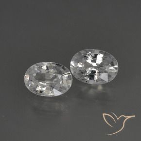 Gemas de Circón Blanco claro natural de 2.47 ct, Ovalada, VVS