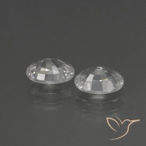 Gemas de Circón Blanco claro natural de 2.47 ct, Ovalada, VVS
