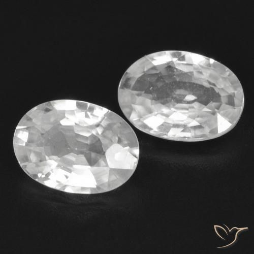 Gemas de Circón Blanco natural de 2.19 ct, Ovalada, VS
