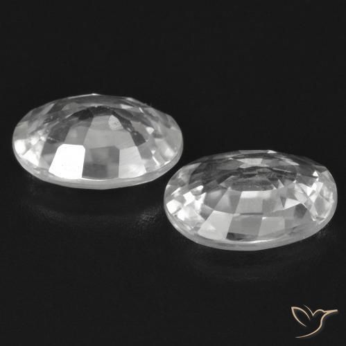 Gemas de Circón Blanco natural de 2.19 ct, Ovalada, VS