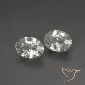 Gemas de Circón Blanco claro natural de 2.14 ct, Ovalada, VS