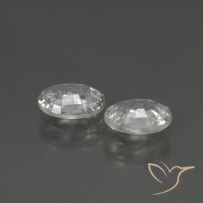 Gemas de Circón Blanco claro natural de 2.14 ct, Ovalada, VS
