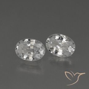 Gemas de Circón Blanco claro natural de 2.44 ct, Ovalada, VS