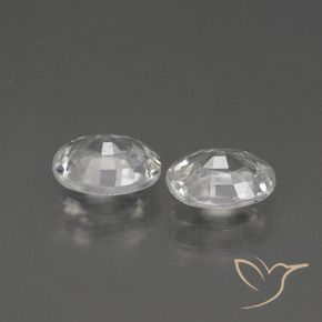 Gemas de Circón Blanco claro natural de 2.44 ct, Ovalada, VS