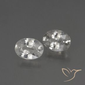 Gemas de Circón Blanco natural de 2.41 ct, Ovalada, VVS-VS