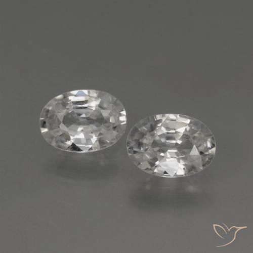 2.13ctw Natural Blanco Circón, Ovalada, VVS-VS