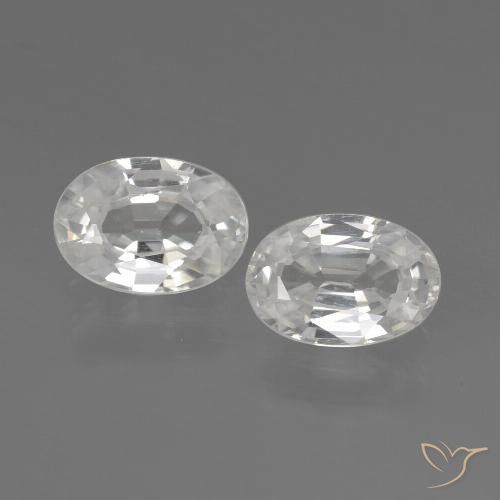 2.33ctw Natural Blanco Circón, Ovalada, VVS-VS