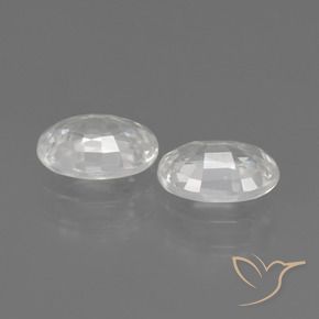 Gemas de Circón Blanco natural de 2.33 ct, Ovalada, VVS-VS