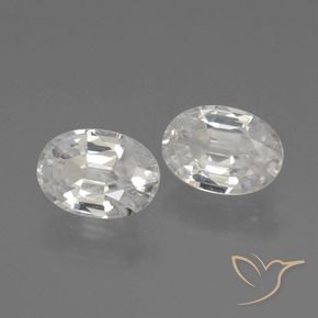 Gemas de Circón Blanco natural de 2.41 ct, Ovalada, VS