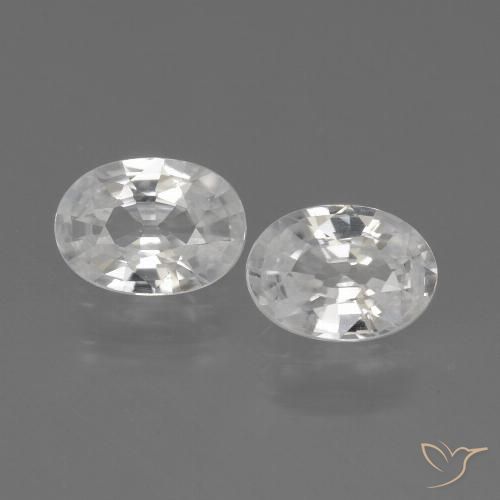 2.20ctw Natural Blanco Circón, Ovalada, VVS-VS