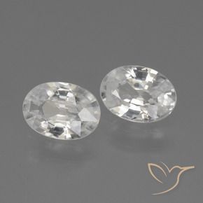Gemas de Circón Blanco natural de 2.20 ct, Ovalada, VVS-VS