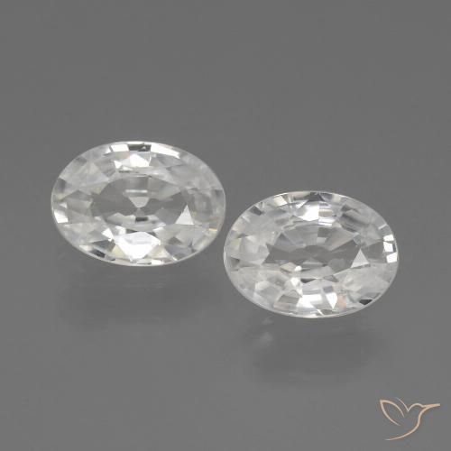 2.25ctw Natural Blanco Circón, Ovalada, VVS
