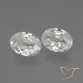 Gemas de Circón Blanco natural de 2.25 ct, Ovalada, VVS