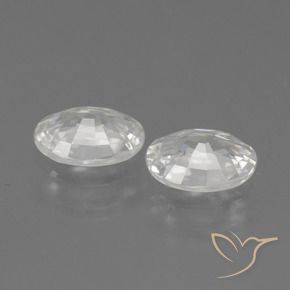 Gemas de Circón Blanco natural de 2.25 ct, Ovalada, VVS