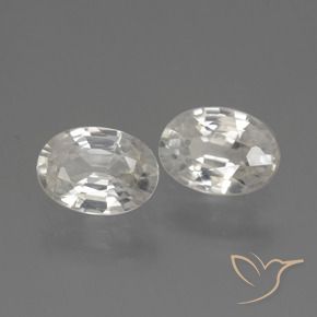 Gemas de Circón Blanco cálido natural de 2.40 ct, Ovalada, VS