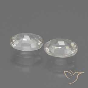 Gemas de Circón Blanco cálido natural de 2.40 ct, Ovalada, VS