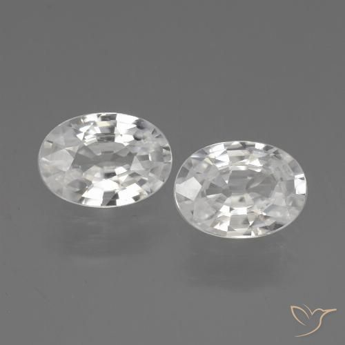 2.17ctw Natural Blanco Circón, Ovalada, VVS-VS