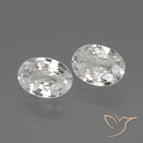 Gemas de Circón Blanco natural de 2.17 ct, Ovalada, VVS-VS