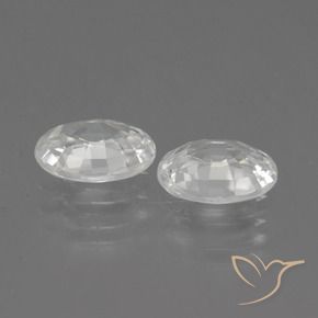 Gemas de Circón Blanco natural de 2.17 ct, Ovalada, VVS-VS
