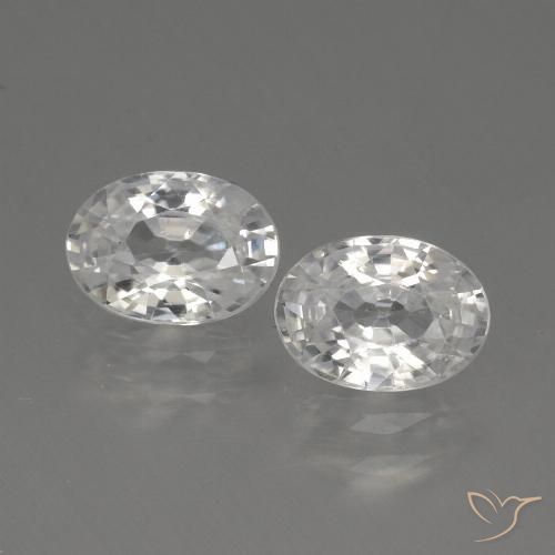 2.47ctw Natural Blanco Circón, Ovalada, VVS-VS