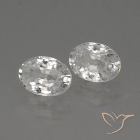 Gemas de Circón Blanco natural de 2.47 ct, Ovalada, VVS-VS