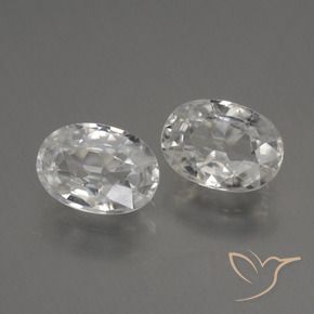 Gemas de Circón Blanco cálido natural de 2.55 ct, Ovalada, VS
