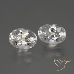 Gemas de Circón Blanco cálido natural de 2.65 ct, Ovalada, VVS-VS