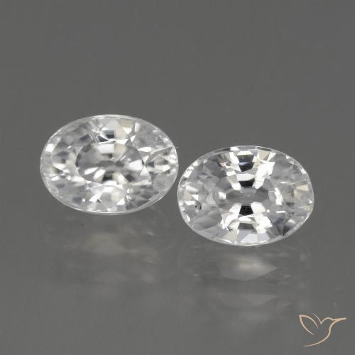 2.94ctw Natural Blanco Circón, Ovalada, VVS-VS