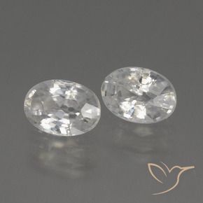 Gemas de Circón Blanco natural de 2.46 ct, Ovalada, VS